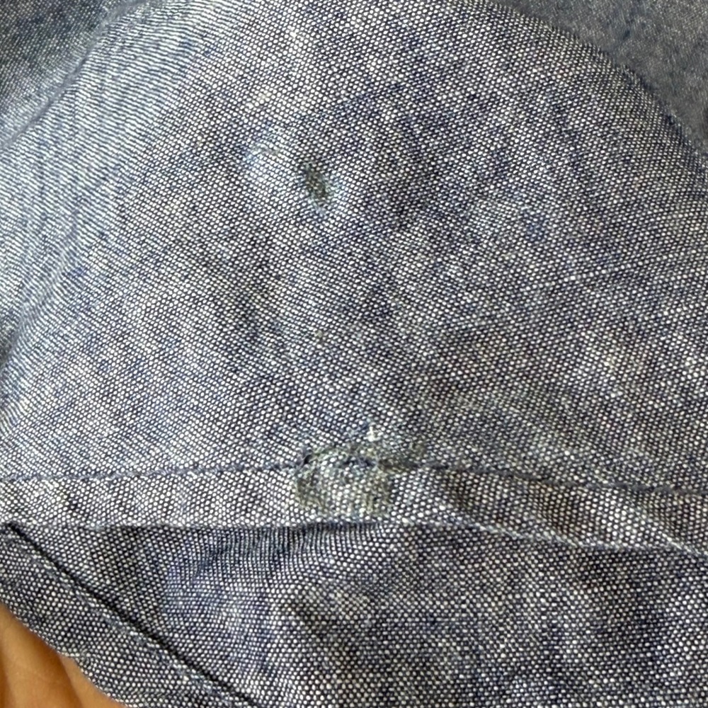 Good J. Jill Chambray Tunic Women 3X Blue Cotton Split Neck Utility Top Casual - Picture 9 of 9